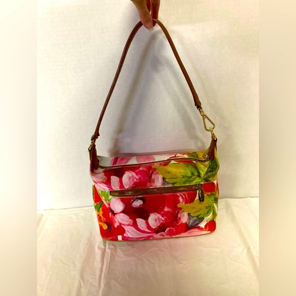 Valentina small floral leather colorful handbag purse - Picture 2 of 7
